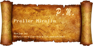 Preller Mirella névjegykártya
